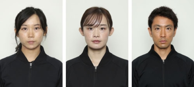 写真：（左から）高木美帆、郷亜里砂、渡部暁斗