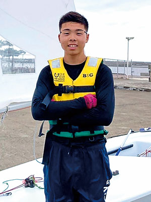 写真：ヨット競技の道代表としてインターハイや国体に出場する武藤選手