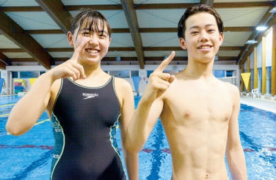 写真：自身初の全国大会に出場する小島選手（左）と村岡選手