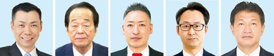 写真：（左から）千葉英也氏、滝口信喜氏、赤根広介氏、高田真次氏、戸田安彦氏