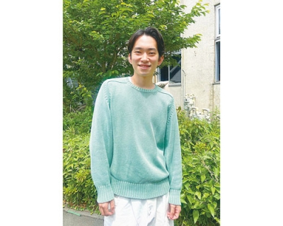 写真：初出演で意気込みを語る竹田さん