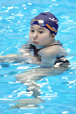 写真：公開練習で調整するＡＳ日本代表の広田憩＝４月、東京都北区の国立スポーツ科学センター