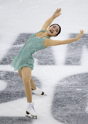 写真：冬季ユース五輪のフィギュアスケート女子フリーで演技する高木謡＝韓国・江陵（ＯＩＳ提供・共同）