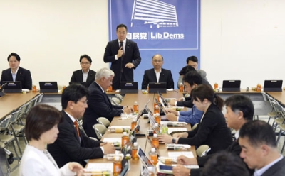 写真：自民党本部で開かれた総務部会などの合同会議＝１６日午前、東京・永田町