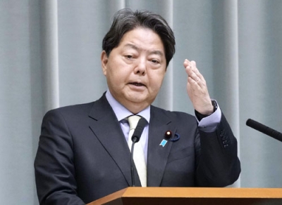 写真：記者会見する林官房長官＝２３日午前、首相官邸