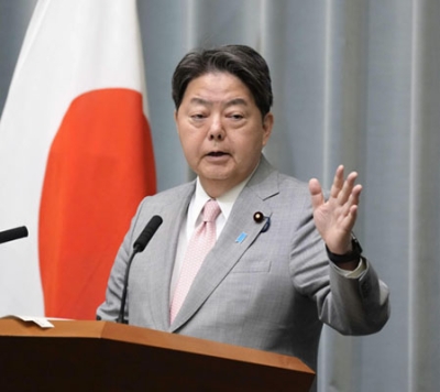 写真：記者会見する林官房長官＝９日午前、首相官邸