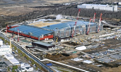 写真：次世代半導体の国産化を目指すラピダスの工場＝３月、千歳市