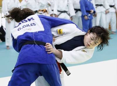 写真：世界選手権に向け、調整する女子５２キロ級代表の大森生純＝５月、味の素ナショナルトレーニングセンター