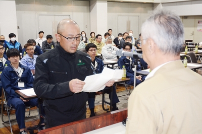 写真：熱中症対策などの安全意識を高めた安全大会