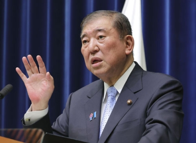 写真：記者会見する石破首相＝２３日夜、首相官邸（代表撮影）