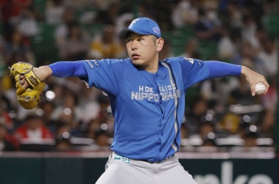 写真：ソフトバンク戦に先発した日本ハム・加藤貴＝みずほペイペイドーム