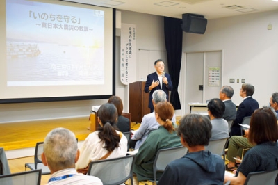 写真：東日本大震災の経験者が語る教訓に耳を傾けた防災講演会