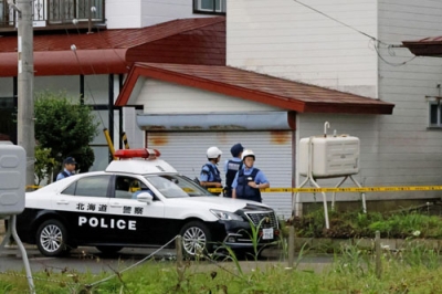 写真：ヒグマ１頭が射殺された現場付近＝１８日午前５時７分、北海道福島町