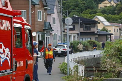 写真：ヒグマ１頭が駆除された現場付近＝１８日午前４時４６分、福島町