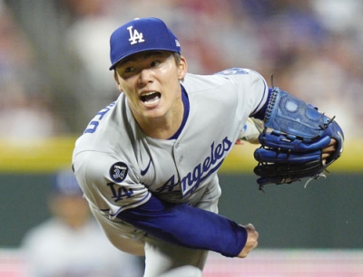 写真：レッズ戦に先発し、７回１失点で９勝目を挙げたドジャース・山本＝シンシナティ（共同）