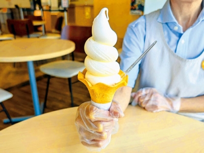 写真：室蘭うずら園のウズラの卵を使用したソフトクリーム