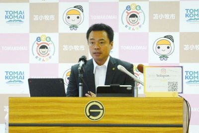 写真：「広域で誘致に取り組めることが大きなアピールポイント」と語る金澤市長