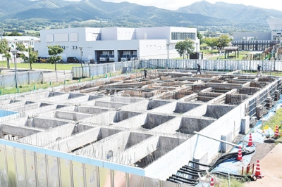 写真：建設が進む新伊達市立図書館