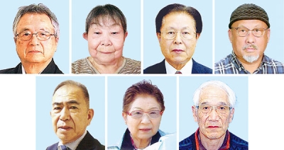 写真：（上段左から）熊野正宏さん、今田理ヒサさん、長田清さん、吉野朴静さん、（下段左から）太田義高さん、須田諒子さん、上森真保さん
