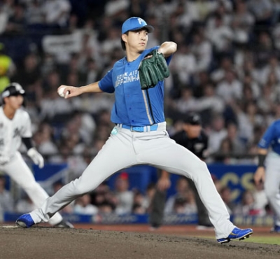写真：ロッテ戦に先発し、プロ初完封で８勝目を挙げた日本ハム・達＝ＺＯＺＯマリン