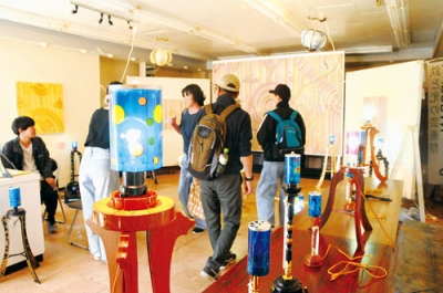 写真：緻密で美しい作品が展示されている鉄と光の芸術祭