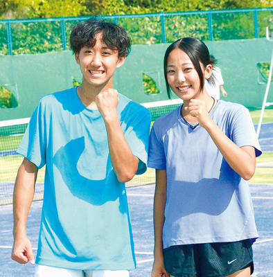 写真：「全道で力を発揮したい」と意気込む男子・野田部長（左）と女子・杉本部長