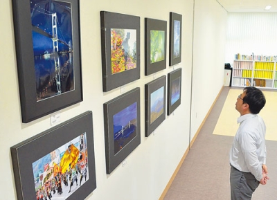 写真：会員の力作が並ぶ写真展