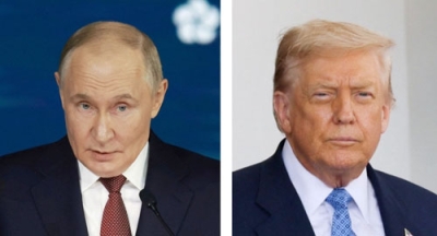 写真：ロシアのプーチン大統領、トランプ米大統領（いずれもロイター＝共同）