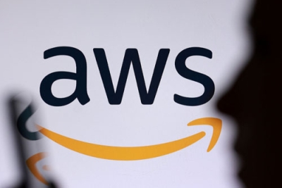 写真：米アマゾン・コムのクラウドサービス「ＡＷＳ」のロゴ（ロイター＝共同）