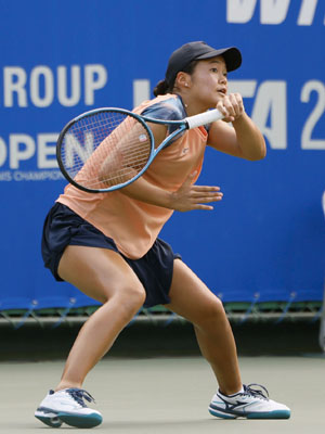 写真:木下グループ・ジャパン・オープンで大坂なおみと対戦した園部八奏=モリタTCうつぼ