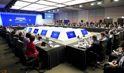 写真：韓国・慶州で開かれたＡＰＥＣ閣僚会議＝３０日（経産省提供・共同）