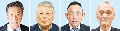 写真：（左から）根津公男さん、松田嘉邦さん、久保政徳さん、江川辰雄さん