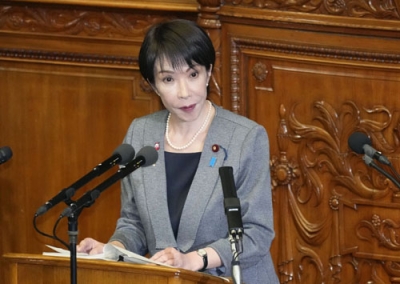 写真：衆院本会議で、国民民主党の玉木代表の代表質問に答弁する高市首相＝５日午後