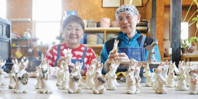 写真:津村さん夫婦が制作した来年の干支、午(うま)