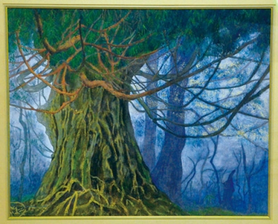 写真:室蘭美術協会賞に選ばれた渡邉純子さんの日本画「悠久の光」