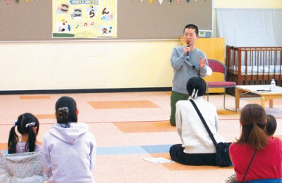 写真：不調を訴える子どもへの対処方法などを伝えた別井医師（提供写真）