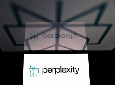 写真：パープレキシティのロゴ（ゲッティ＝共同）