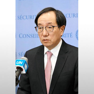 写真:山崎和之国連大使(国連提供、共同)