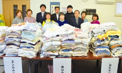 写真：３福祉施設に贈られた清拭布