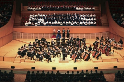 写真：５日、ソウルで開かれた日韓市民らによる「第九」のコンサート（在韓国日本大使館提供・共同）