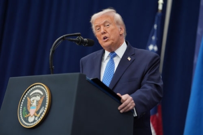 写真:トランプ米大統領=4日、ワシントン(AP=共同)