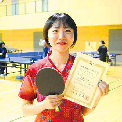 写真:全国5位に入り笑顔を見せる佐藤さん