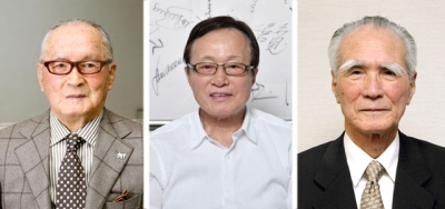 写真:(左から)長嶋茂雄さん、釜本邦茂さん、村山富市さん