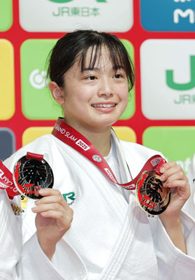 写真:グランドスラム東京大会女子57キロ級で優勝した大森朱莉=東京体育館