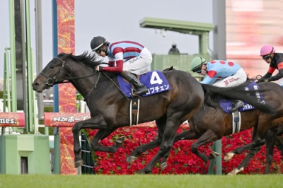 写真：第４２回ホープフルＳを制した松山弘平騎乗のロブチェン（４）＝中山競馬場