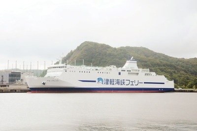 写真：室蘭－青森航路に就航した津軽海峡フェリーの新造船・ブルーグレイス
