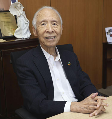 写真：「ＢＧ無洗米」を開発した東洋ライスの雜賀慶二社長