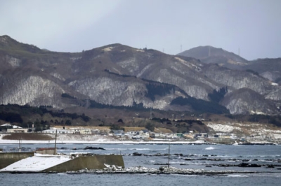 写真：海に面した松前町