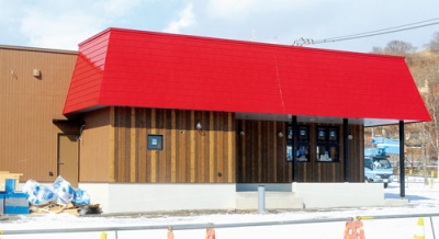 写真：オープンに向け工事が進む、びっくりドンキー室蘭モルエ中島店