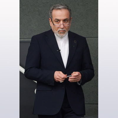 写真:イランのアラグチ外相=17日、スイス・ジュネーブ(ロイター=共同)